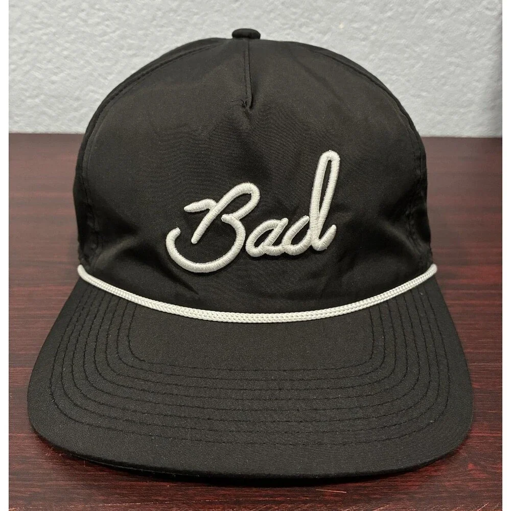Bad Birdie Hat Cap Baseball Black Mens Golf Rope Script Logo Oak Lane